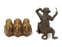 Two Monkey-Form Inkwells