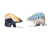 Two Works: Navy and Gold Buffalo , edition 12/150; White and Blue Buffalo