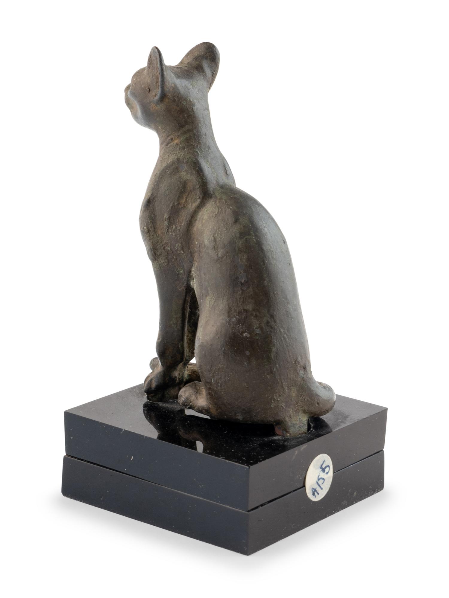 An Egyptian Bronze Seated Cat
