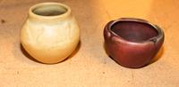 Two Rookwood Pottery Production Vases Height of taller 3 1/2 inches.