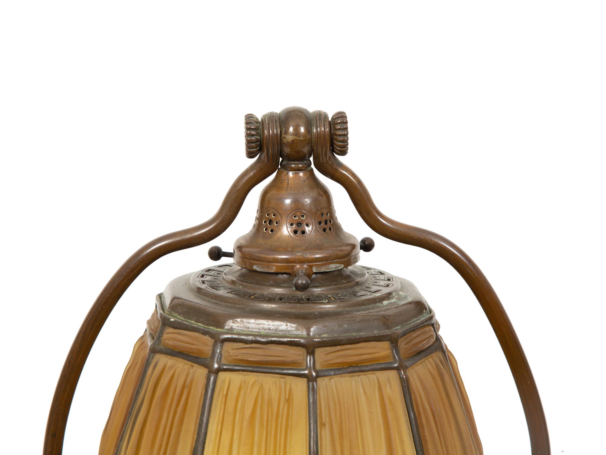 Desk Lamp with Linenfold Shade