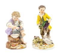 A Meissen Porcelain Group of Boys
