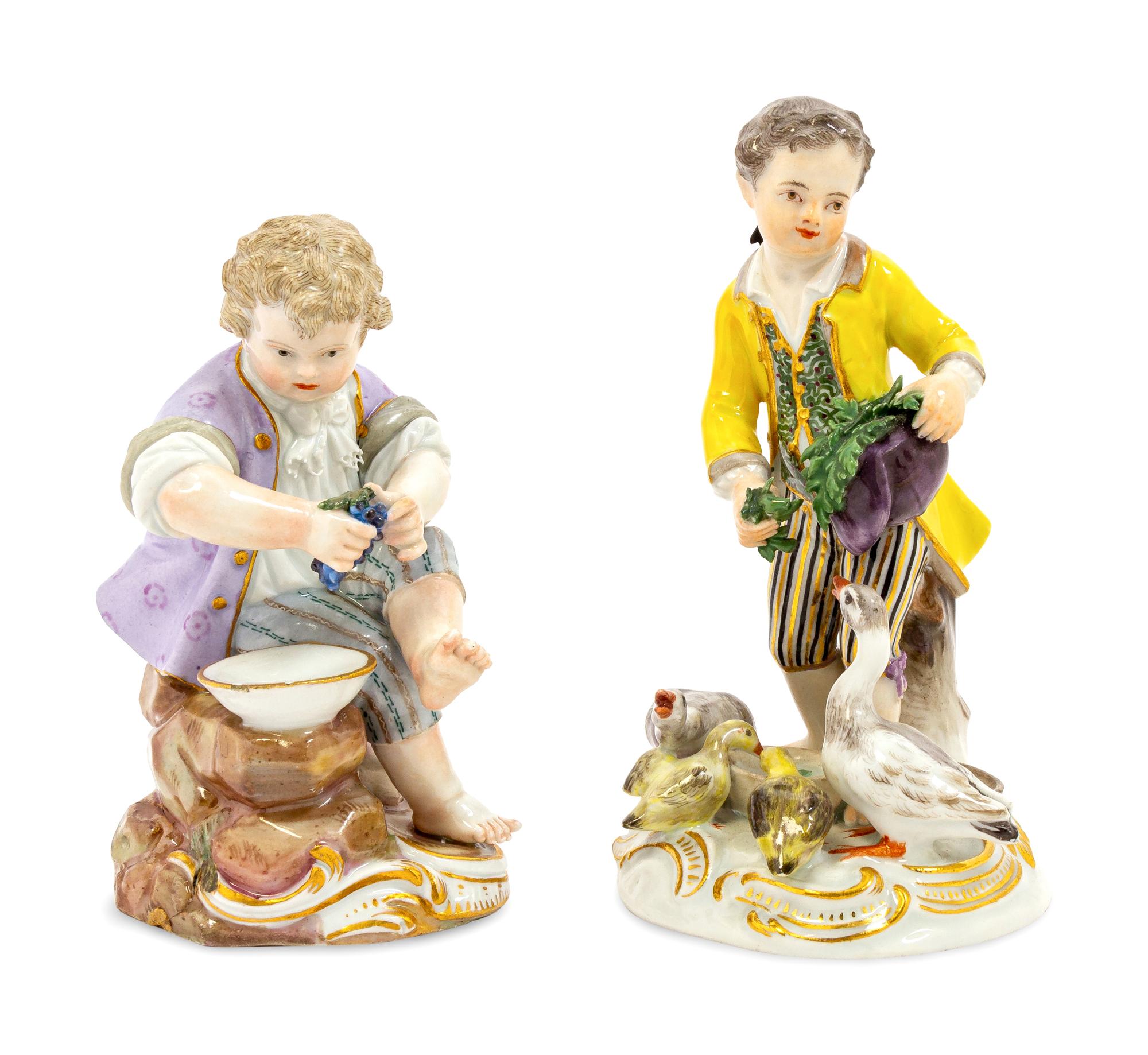 A Meissen Porcelain Group of Boys