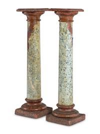 A Pair of Continental Marble Pedestals