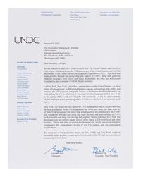 UNITED NATIONS A Home to the World: The United Nations and New York City . [2022]. FIRST EDITION. WITH A TYPED LETTER FROM THE UNITED NATIONS DEVELOPMENT CORPORATION.