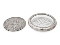 Twenty Glass and Silver Coasters