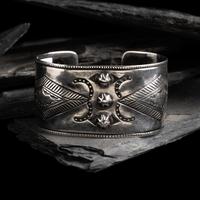 Early Navajo Stamped Ingot Cuff Bracelet