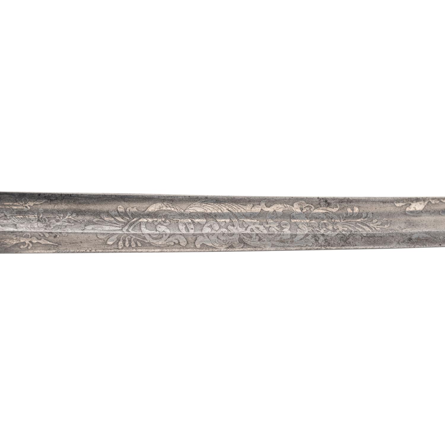 Germanic Chevaulegers Style Saber with Scabbard Inscribed to 1st Lt. O.P. Furgason 27th Indiana Infantry