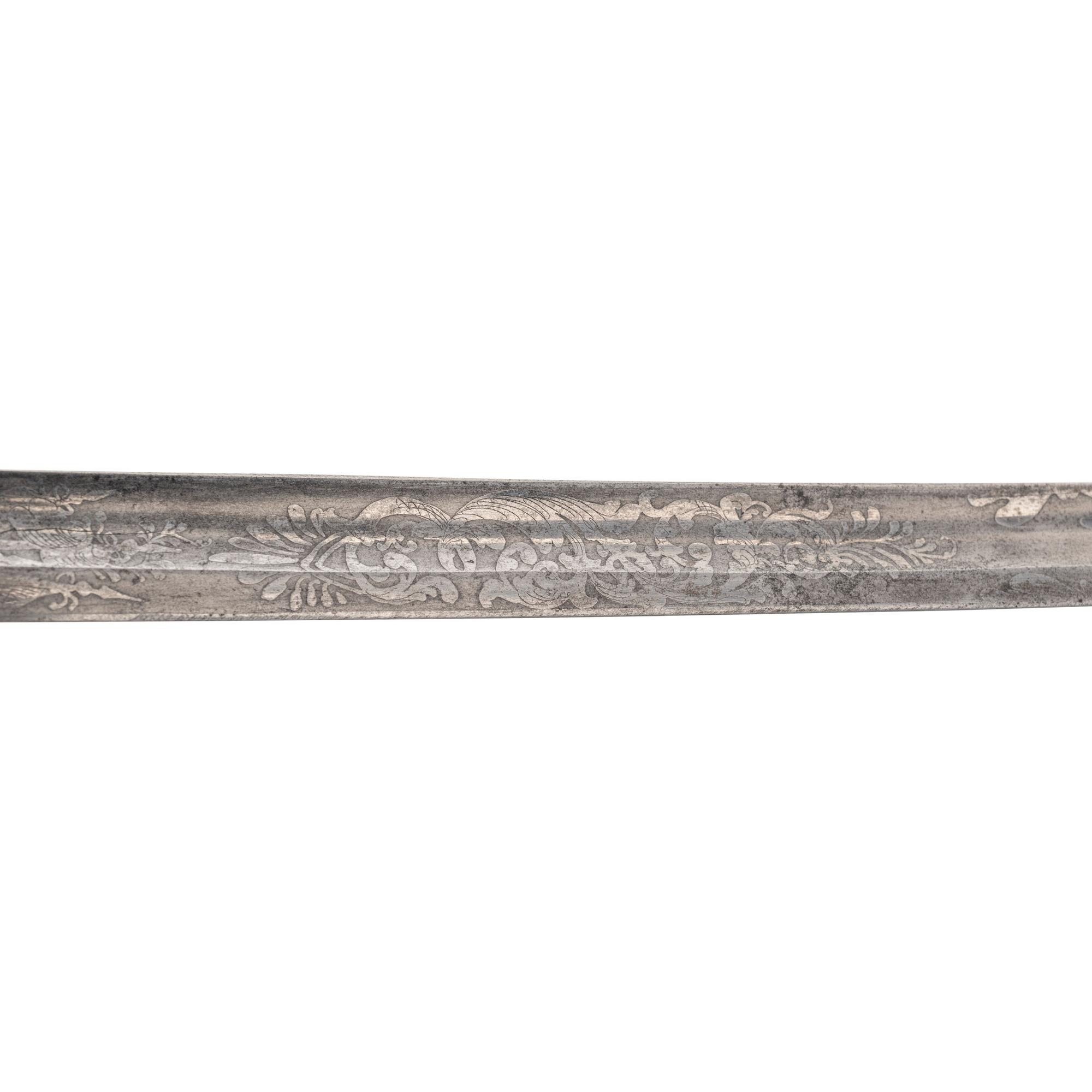 Germanic Chevaulegers Style Saber with Scabbard Inscribed to 1st Lt. O.P. Furgason 27th Indiana Infantry