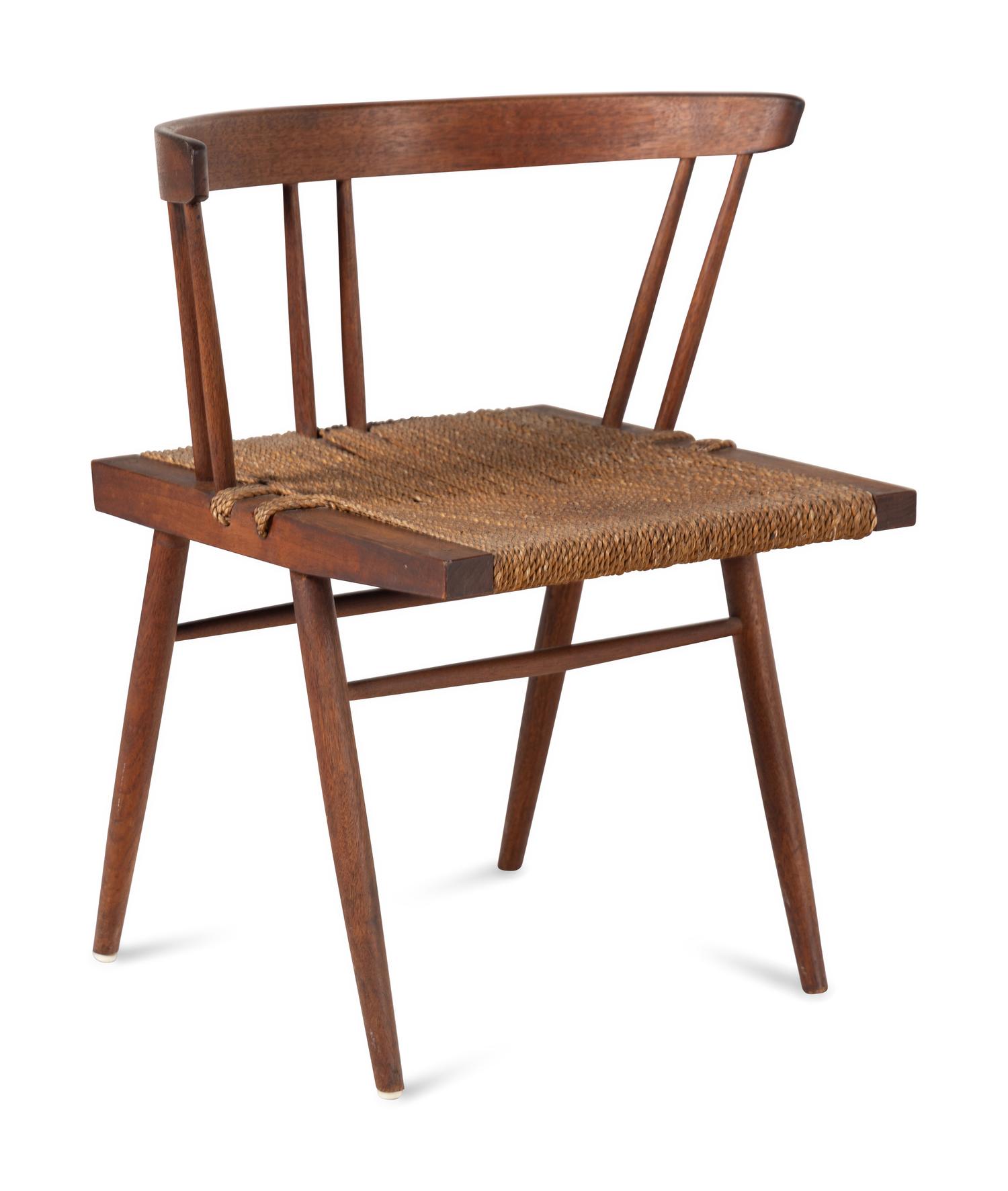 Set of Four Grass-Seat Chairs, c. 1950 Nakashima Studio, USA