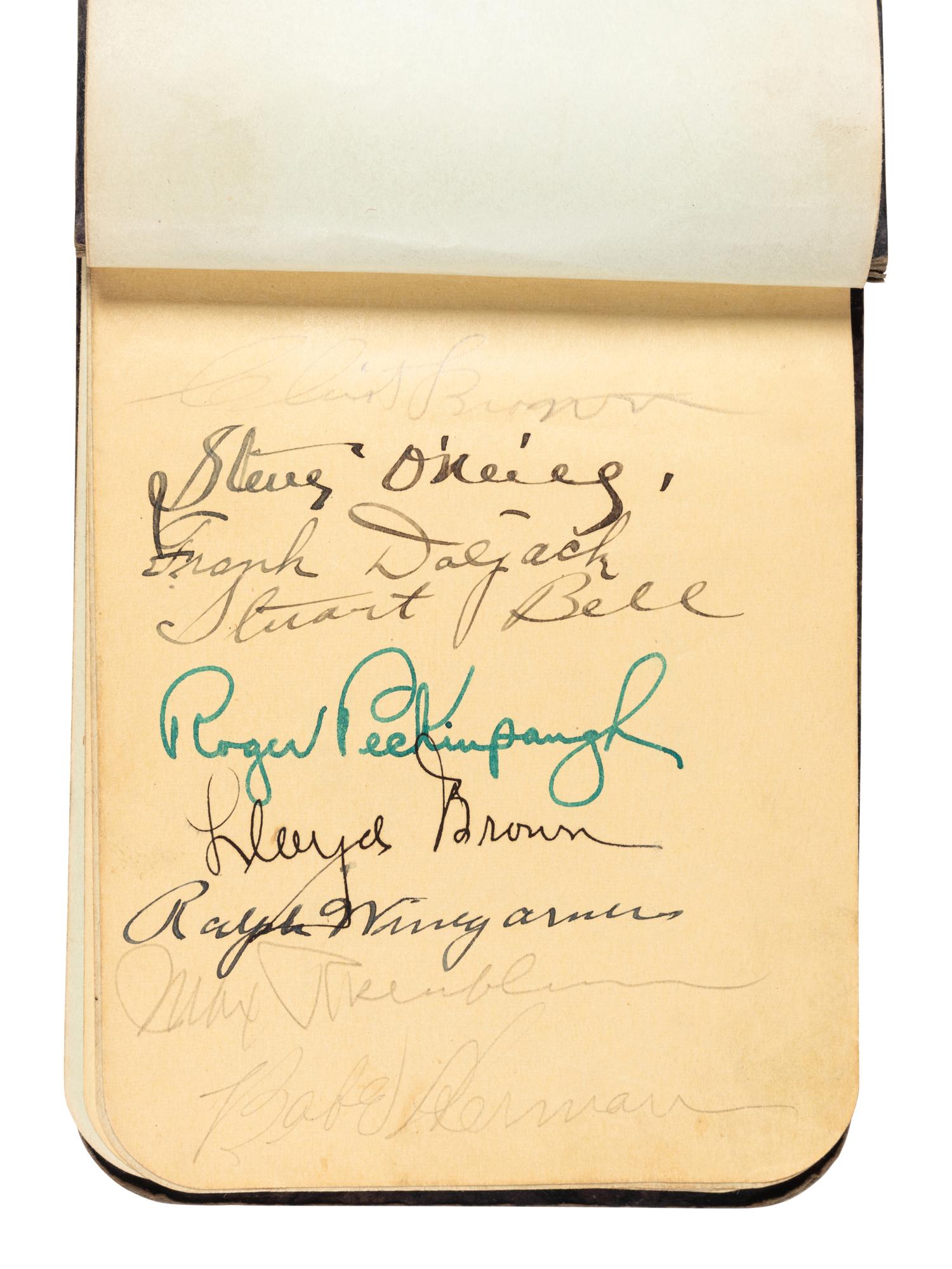 A 1930s Multi-Signed Autograph 1930s Baseball Autograph Book Including Jimmie Foxx (Beckett Authentication Services Letter BAS Certified),