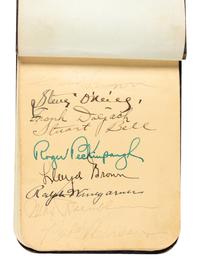 A 1930s Multi-Signed Autograph 1930s Baseball Autograph Book Including Jimmie Foxx (Beckett Authentication Services Letter BAS Certified),