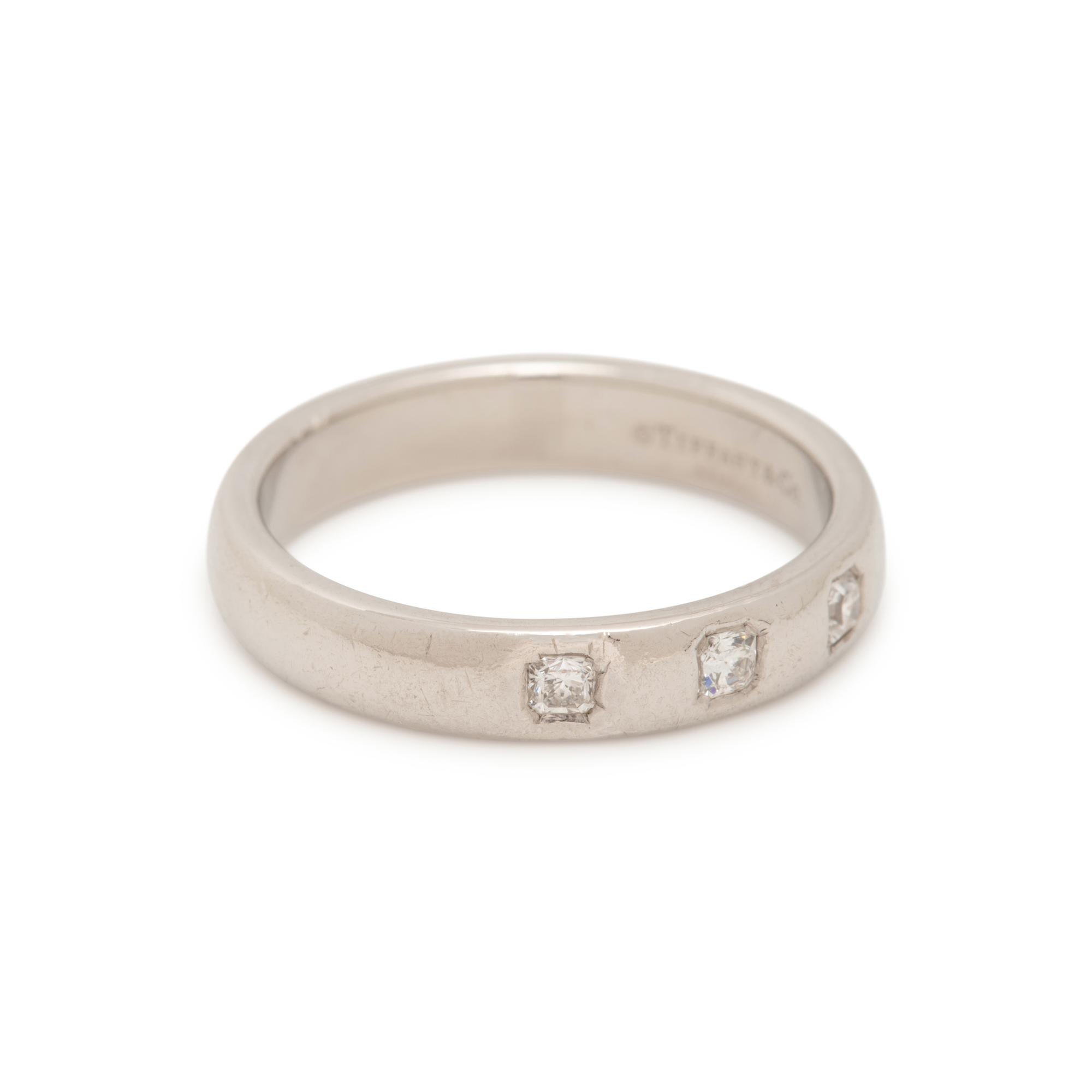 TIFFANY & CO., PLATINUM AND 'LUCIDA' DIAMOND BAND