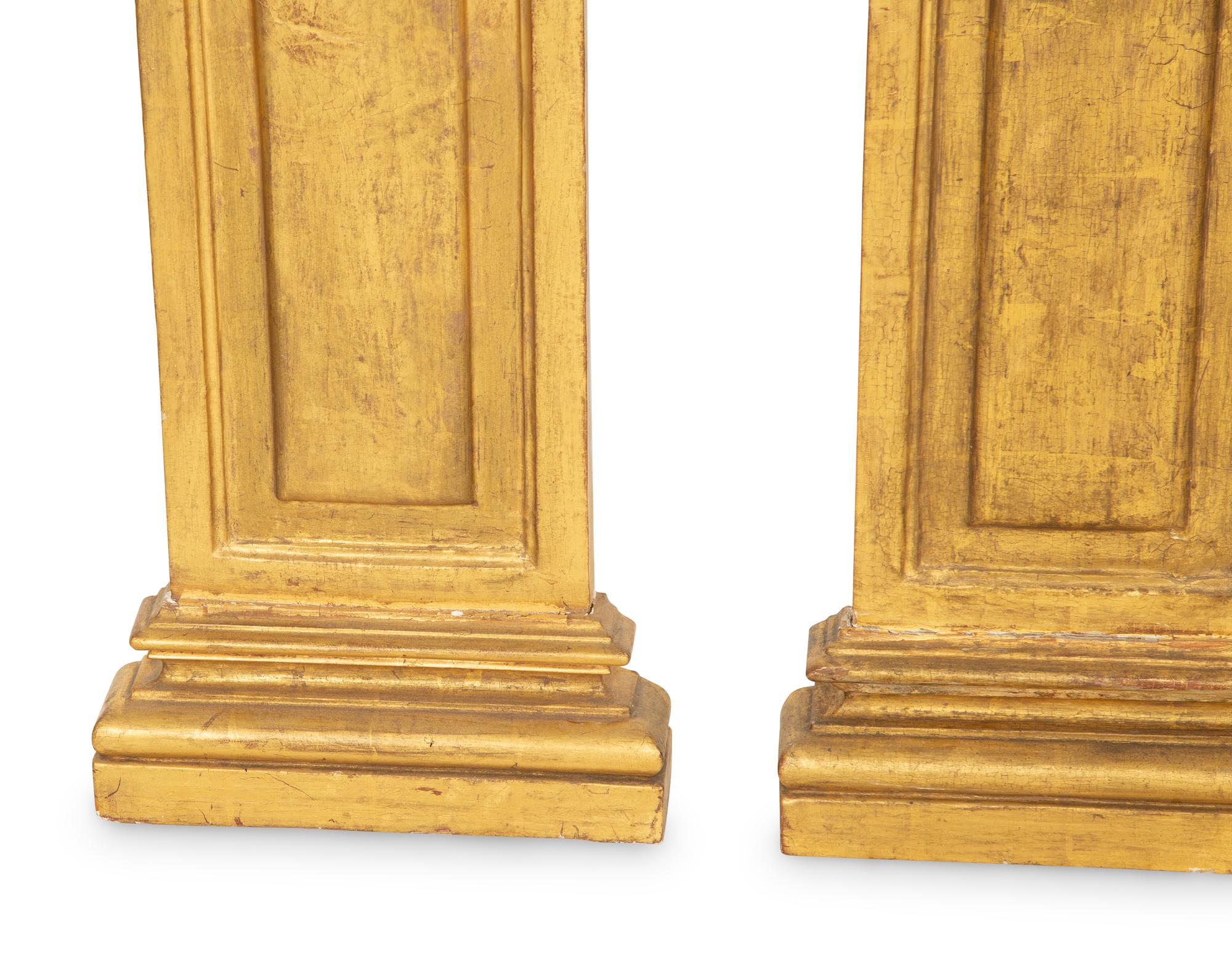 A Set of Four Continental Giltwood Pilasters