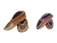 Delaware Beaded Hide Moccasins