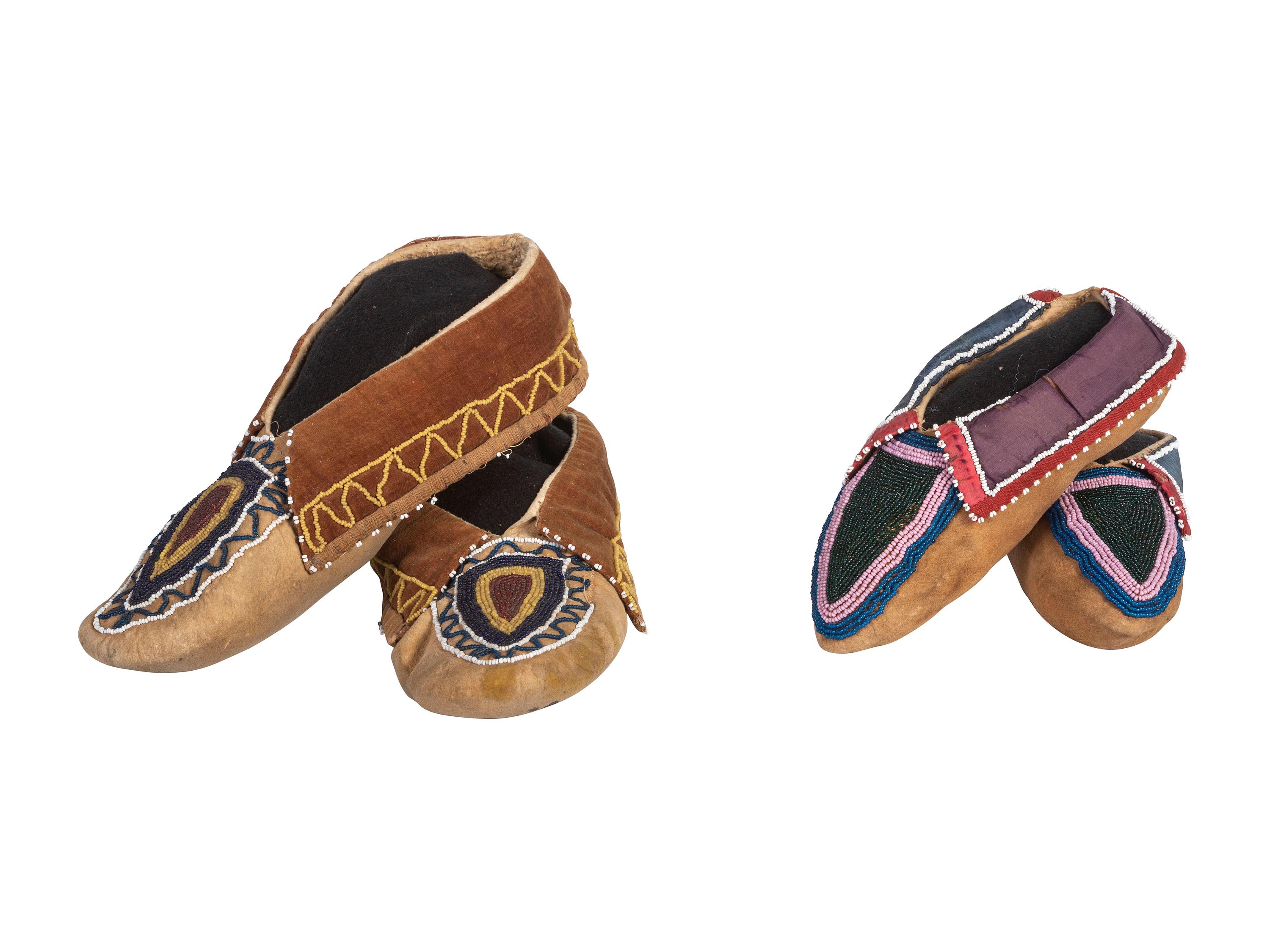 Delaware Beaded Hide Moccasins