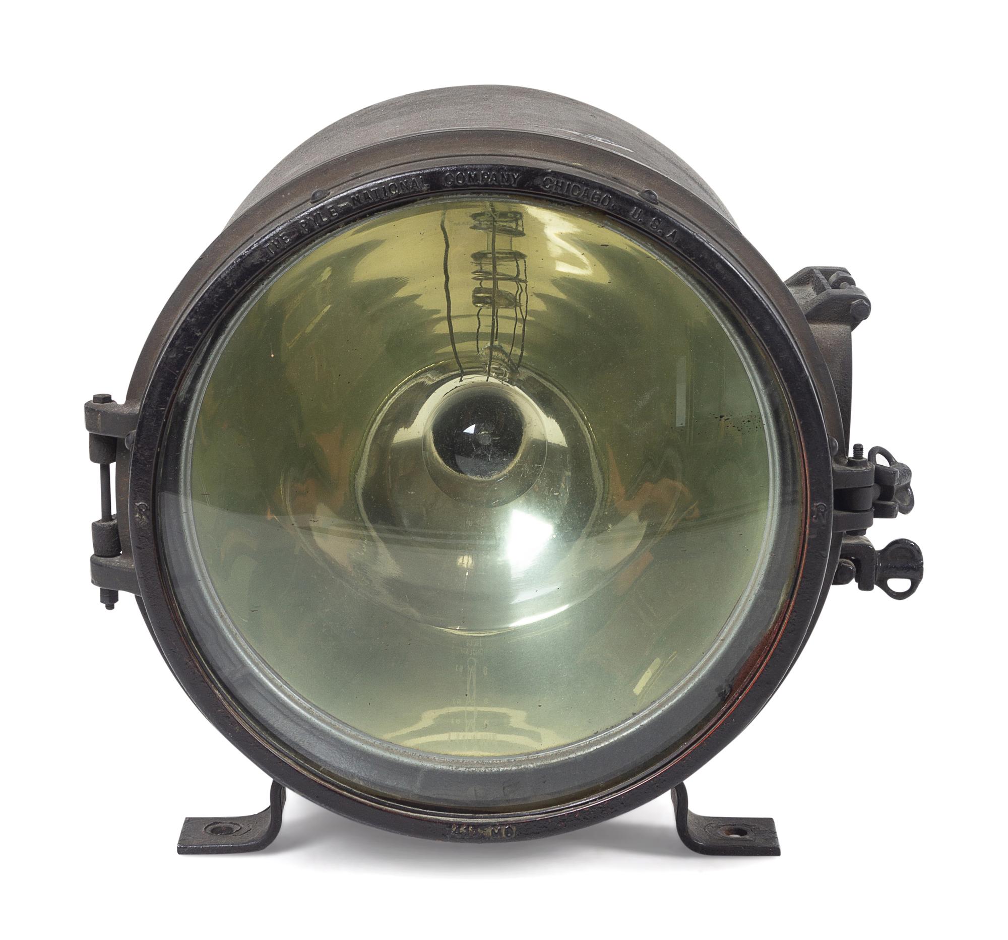 A Painted Metal Locomotive Head Lamp