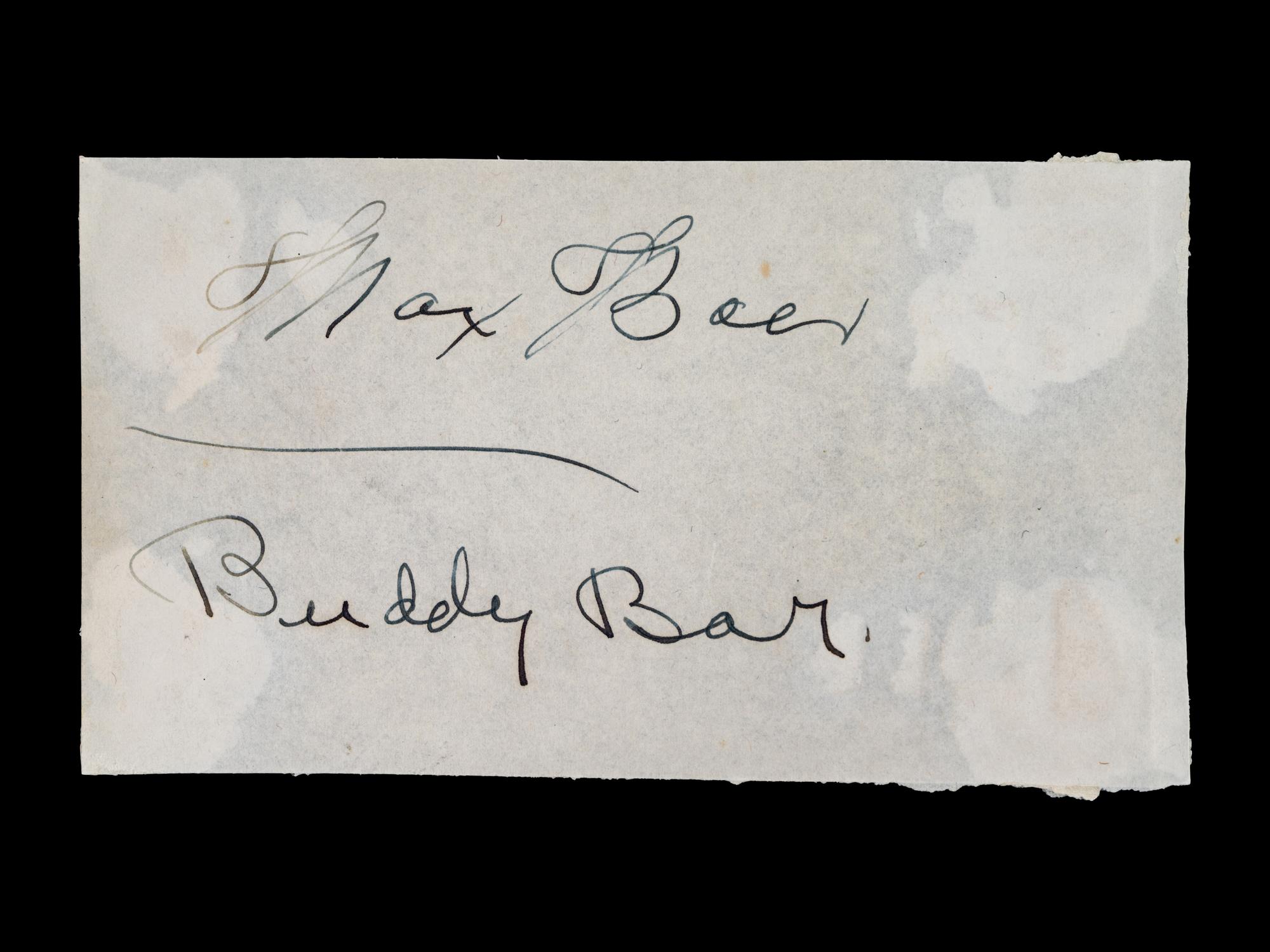 A Group of Max Baer and Buddy Baer Signed Autograph Items,