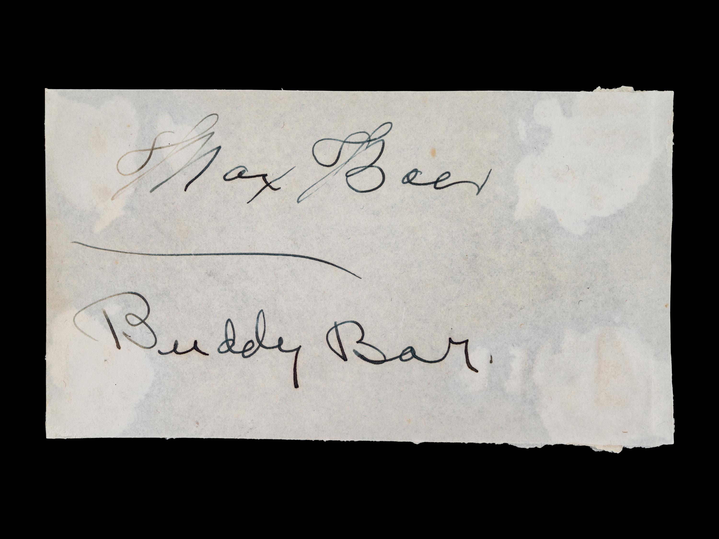 A Group of Max Baer and Buddy Baer Signed Autograph Items,