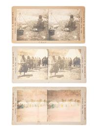 [NATIVE AMERICANS]. RINEHART, F.A., photographer. 3 stereoviews of Native American subjects.