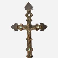 A Copper Processional Crucifix Limoges, 13th century