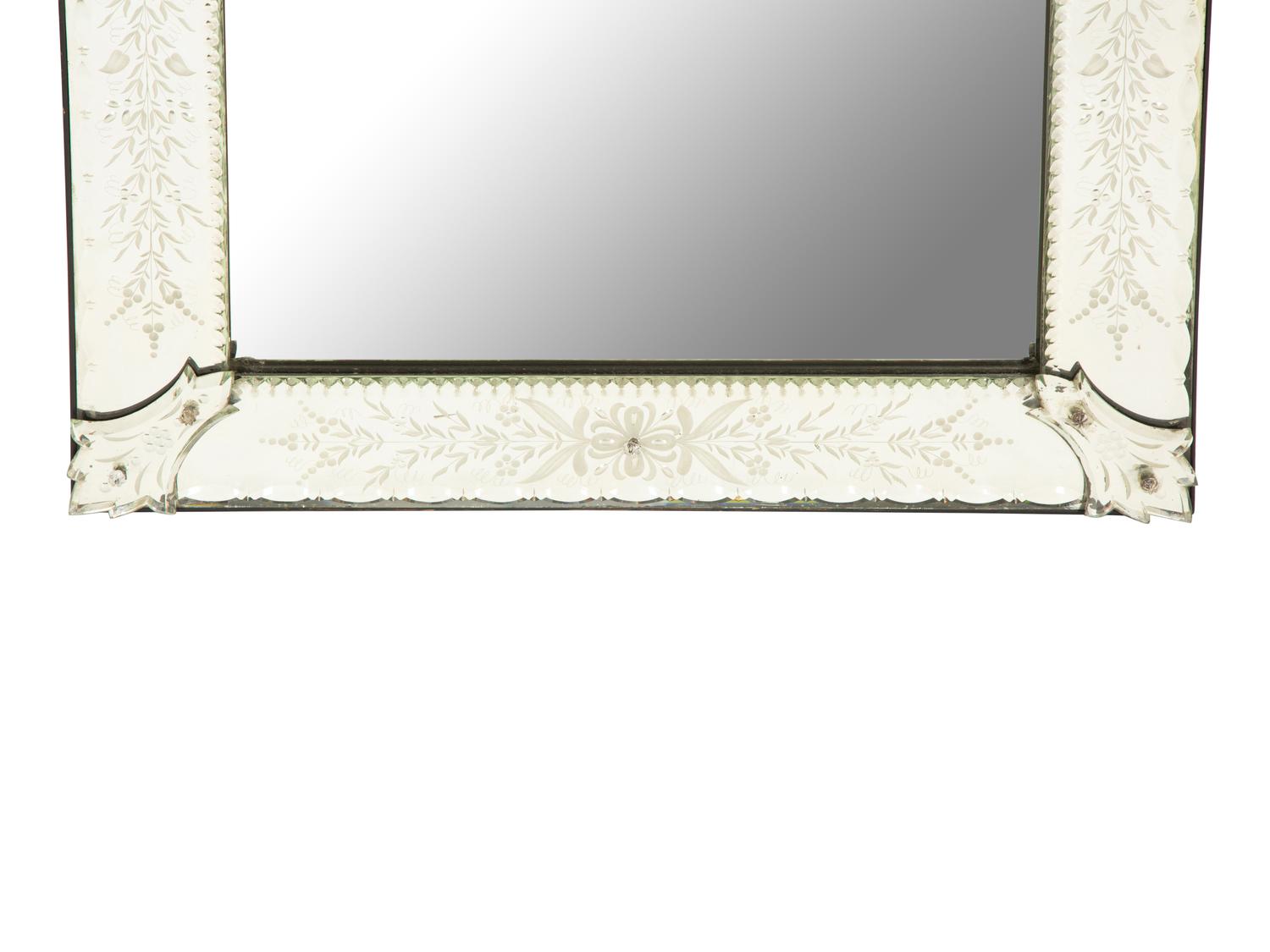 A Venetian Style Etched Glass Pier Mirror