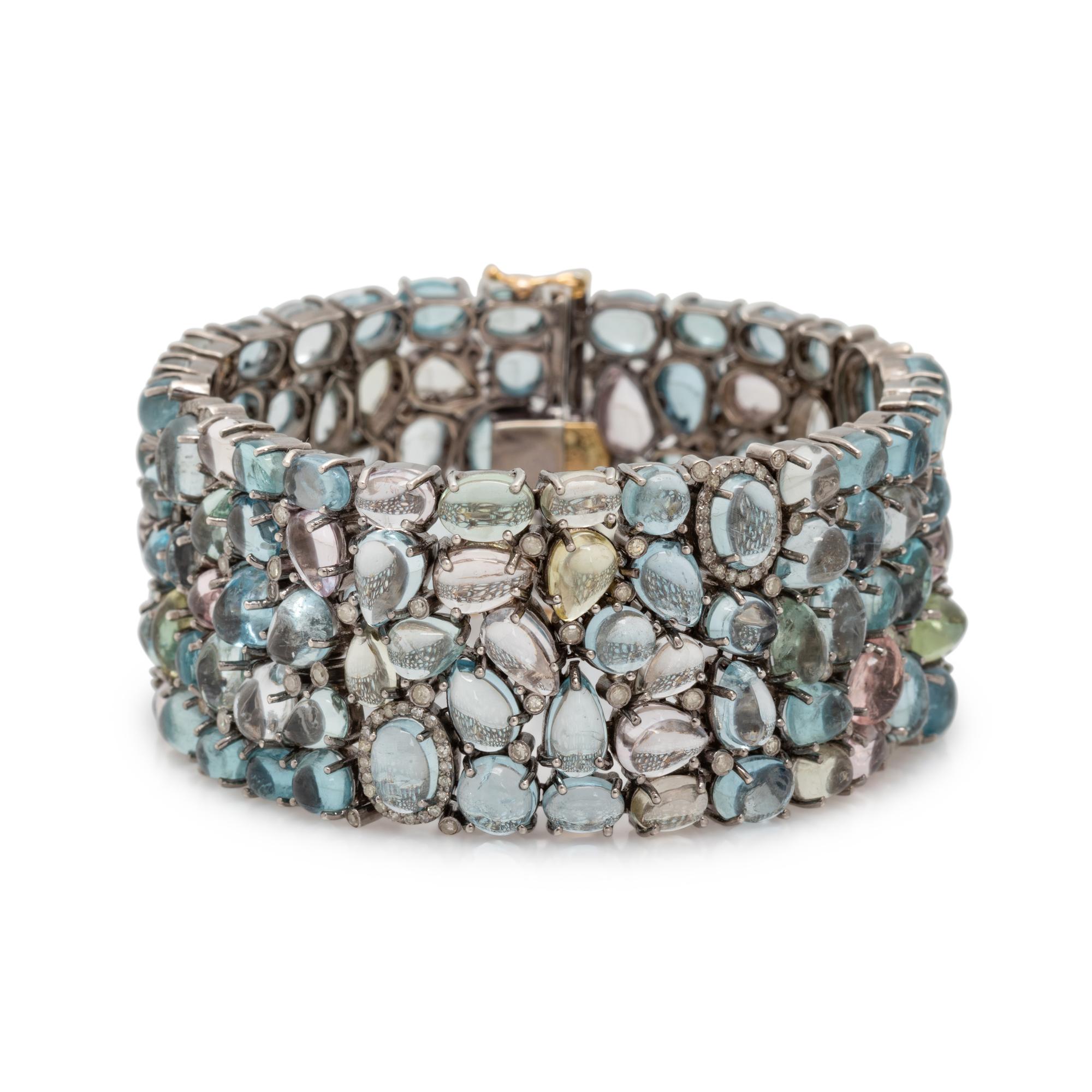 MULTICOLOR BERYL AND DIAMOND BRACELET
