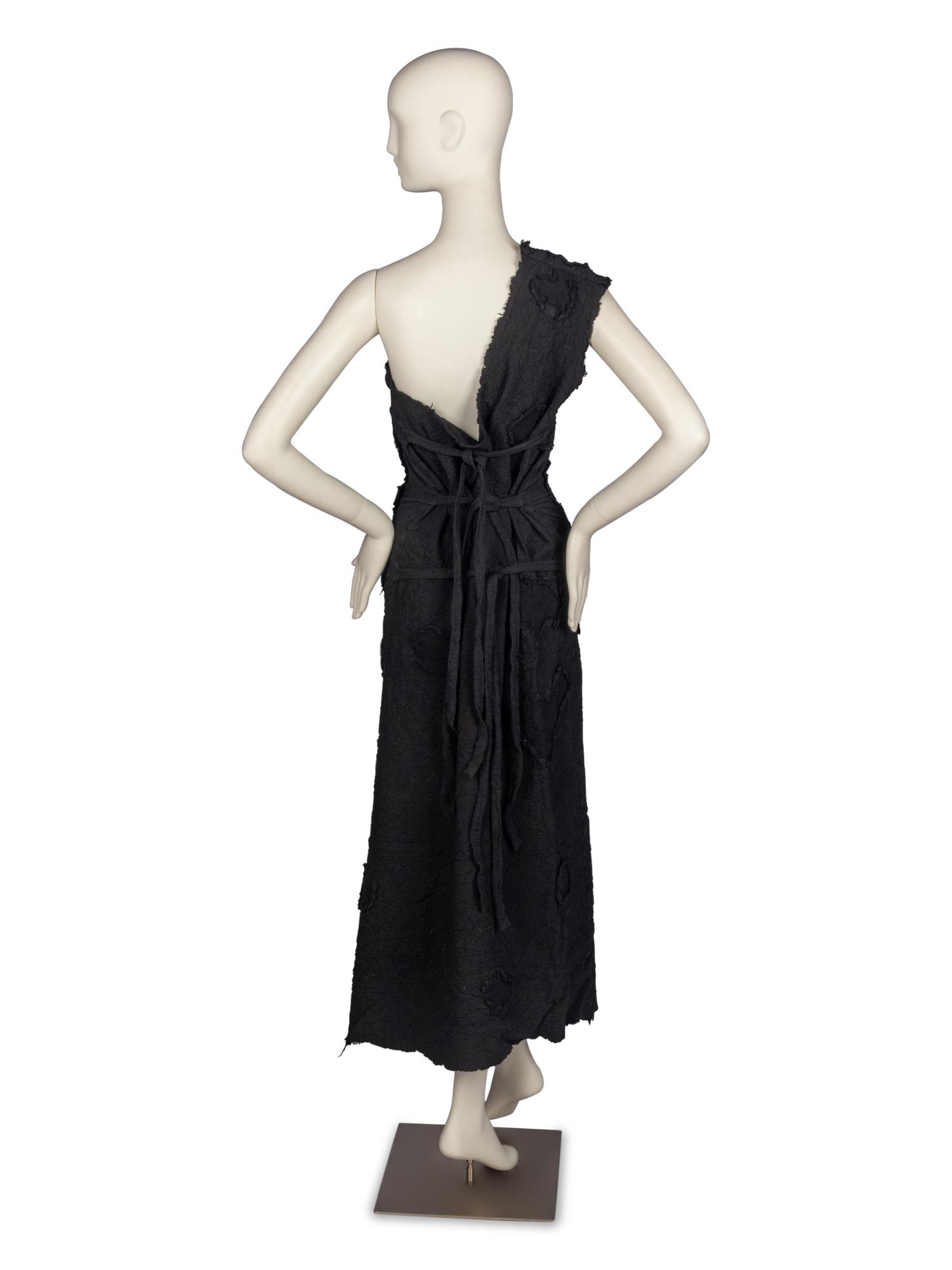 Issey Miyake Black One-Shoulder Gown