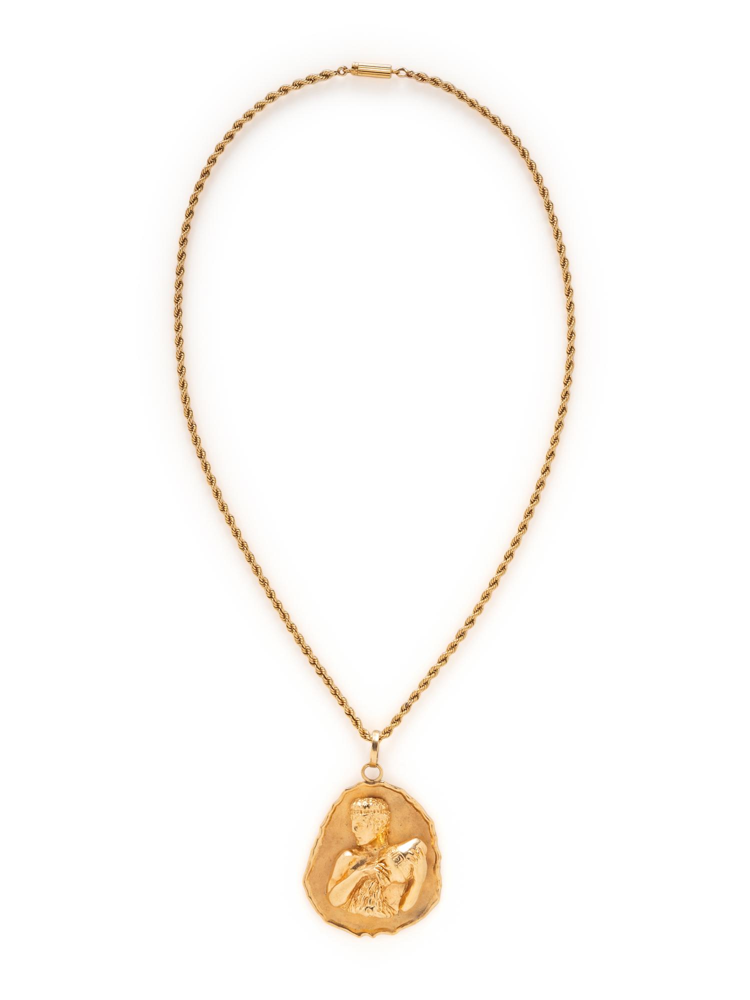 YELLOW GOLD AQUARIUS PENDANT/NECKLACE