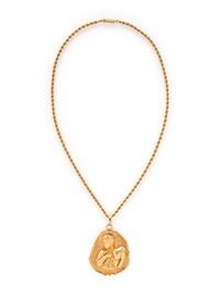 YELLOW GOLD AQUARIUS PENDANT/NECKLACE