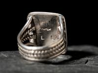 Silver and Blue Diamond Turquoise Ring