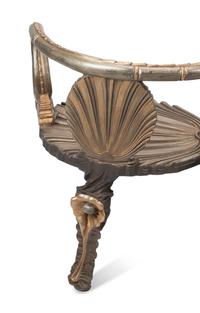 An Italian Carved and Painted "Grotto" Style Tête-à-Tête