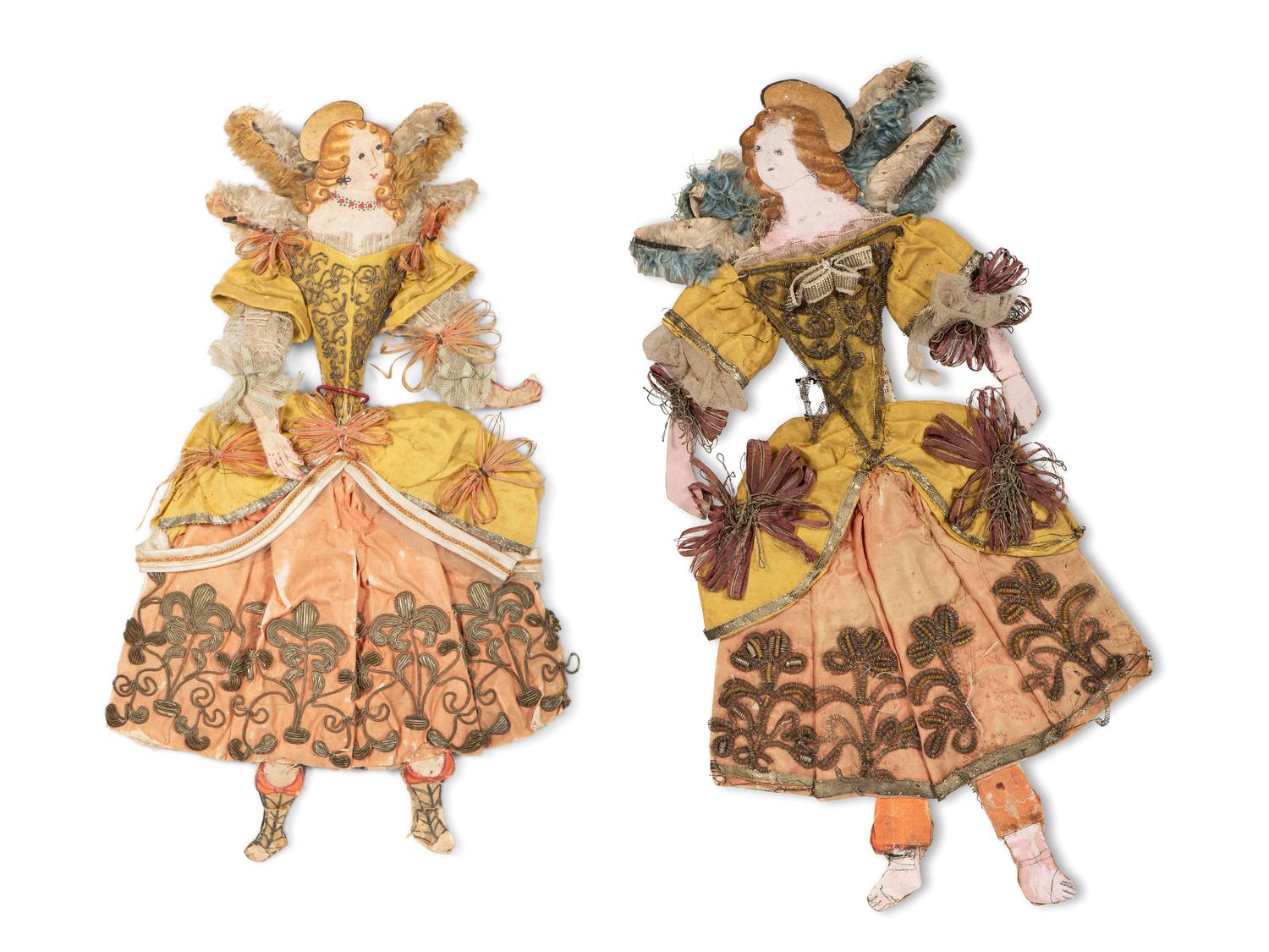 Two Italian Painted and Dressed Paper Pantins