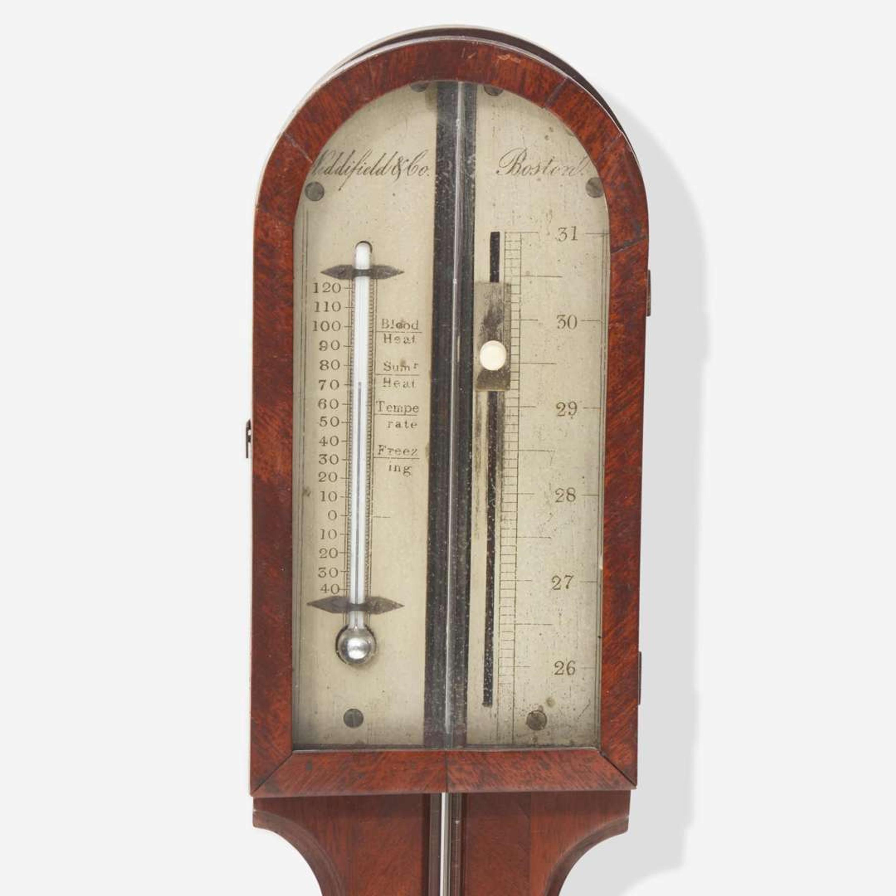 A Federal mahogany stick barometer Widdifield & Co., Boston, MA, early 19th century