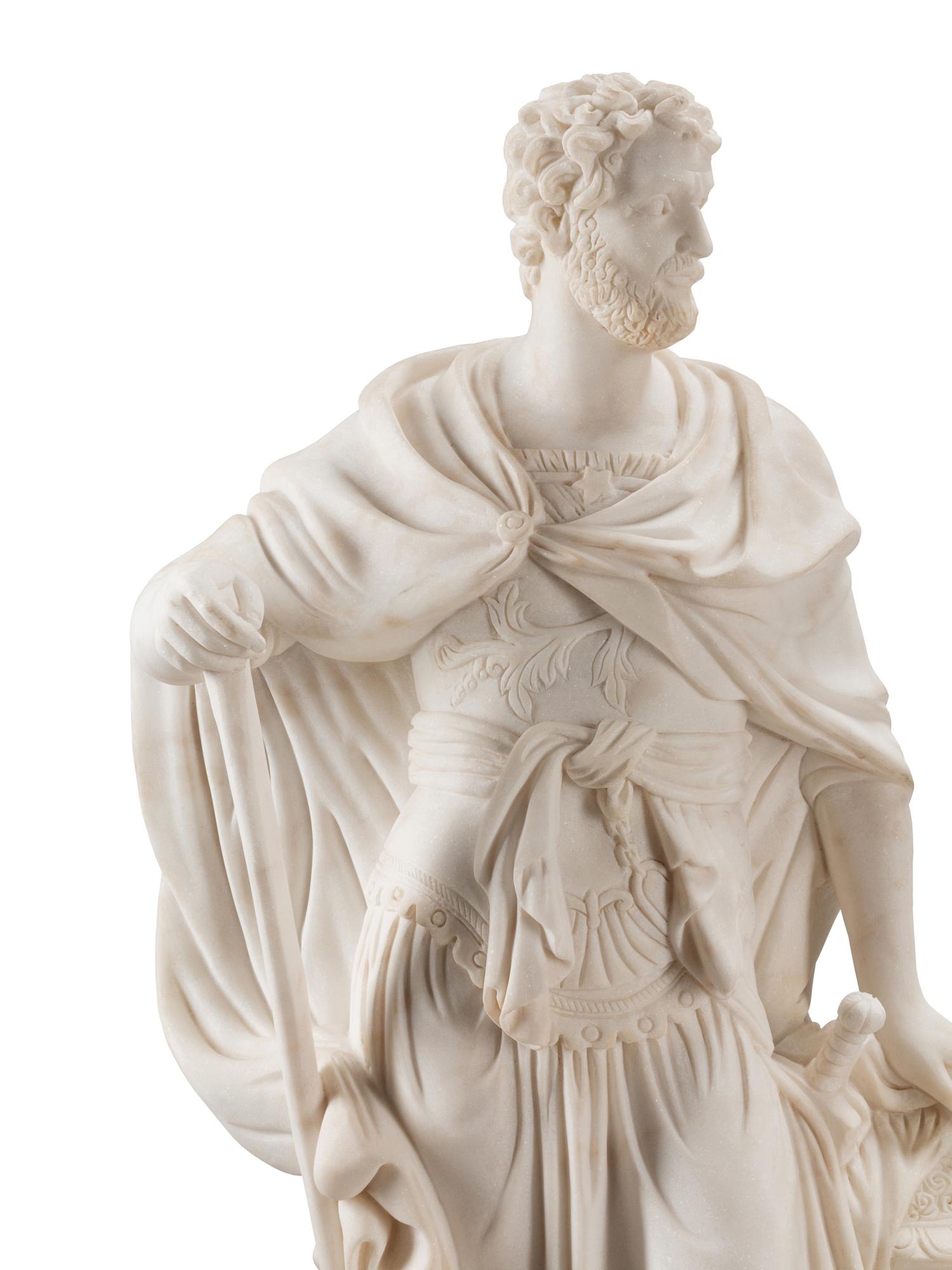 A Pair of Composition Marble Figures with Faux Marble Painted Bases