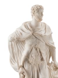 A Pair of Composition Marble Figures with Faux Marble Painted Bases