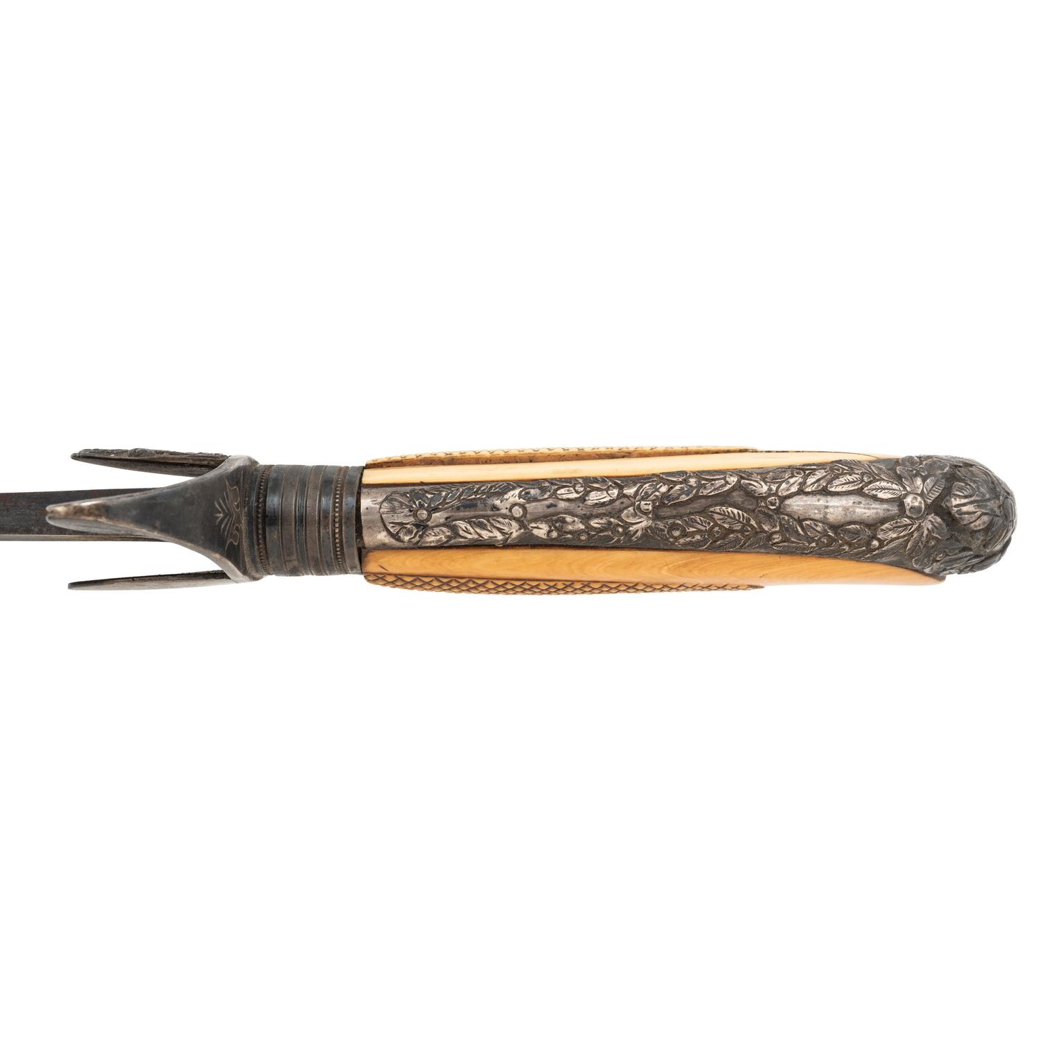 Philadelphia Bird's Head Pommel Silver Hilted Officer's Saber with Silver Mounted Leather Scabbard