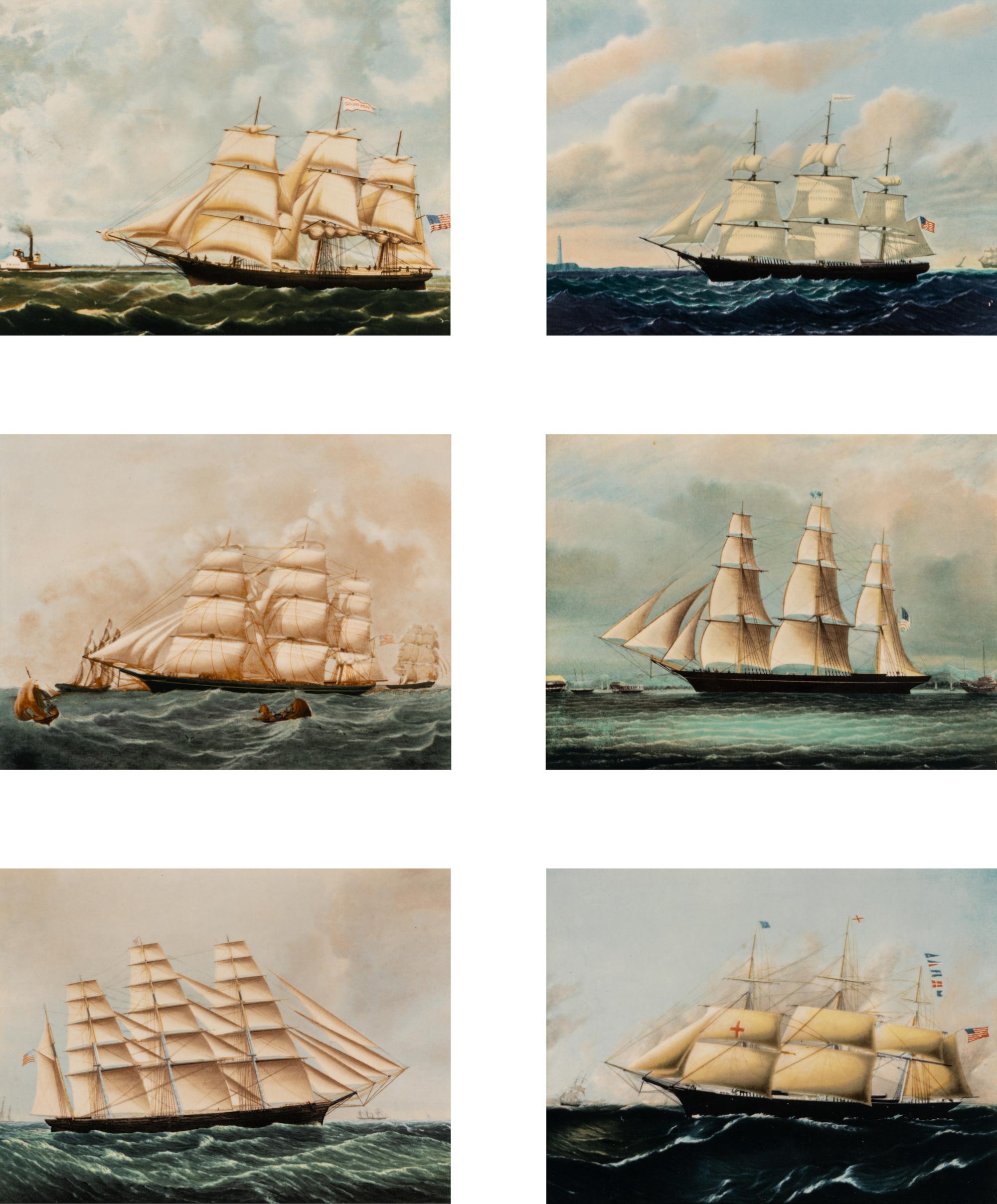A Set of Six Wedgwood Clipper Ship Plaques