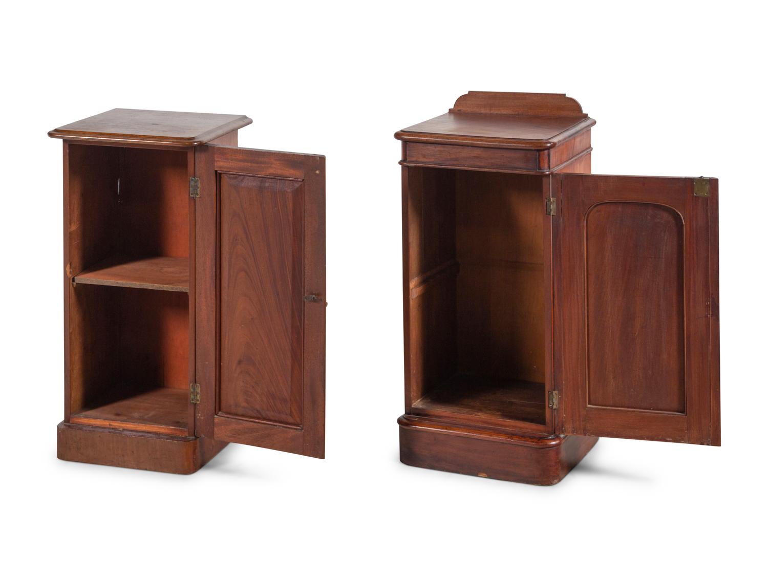 Two English Mahogany Bedside Cabinets