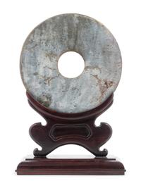 A Chinese Carved Nephrite Jade Bi Disc
