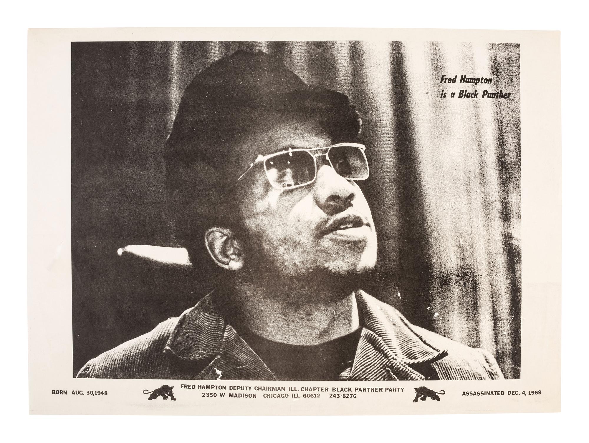 [BLACK PANTHERS]. Fred Hampton is a Black Panther . . . Assassinated Dec. 4, 1969 . Chicago, IL: Black Panther Party, ca 1971.