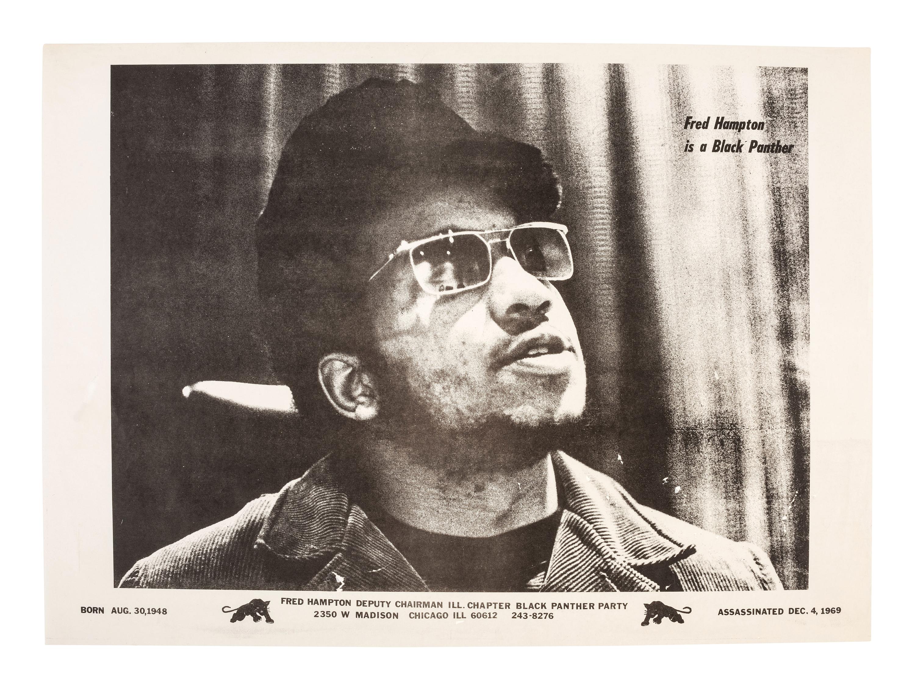 [BLACK PANTHERS]. Fred Hampton is a Black Panther . . . Assassinated Dec. 4, 1969 . Chicago, IL: Black Panther Party, ca 1971.