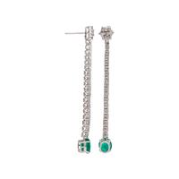 DIAMOND AND EMERALD DROP EARRINGS