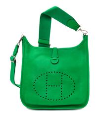 An Hermes Vert Evelyne III PM Handbag, 11.25" x 12'" x 2.5".