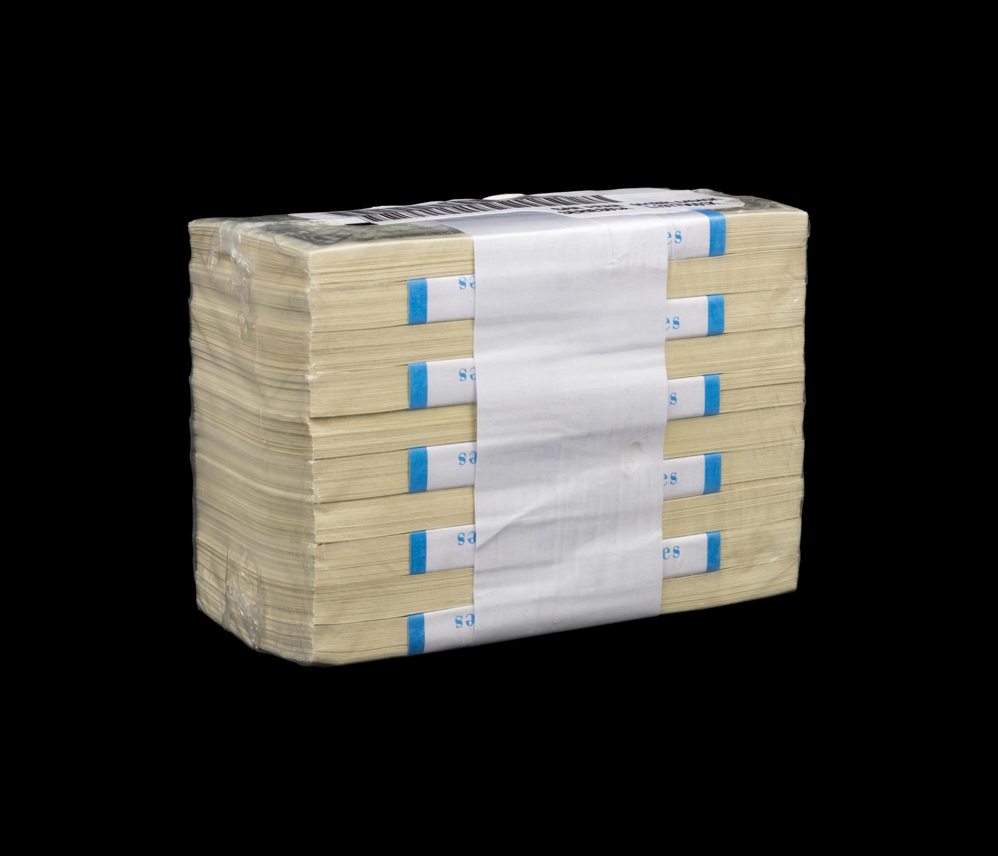 A B.E.P Sealed Series 2003A-L 'Brick' of One-Thousand $1 Federal Reserve Notes