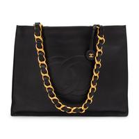 Chanel, Black Leather CC Tote