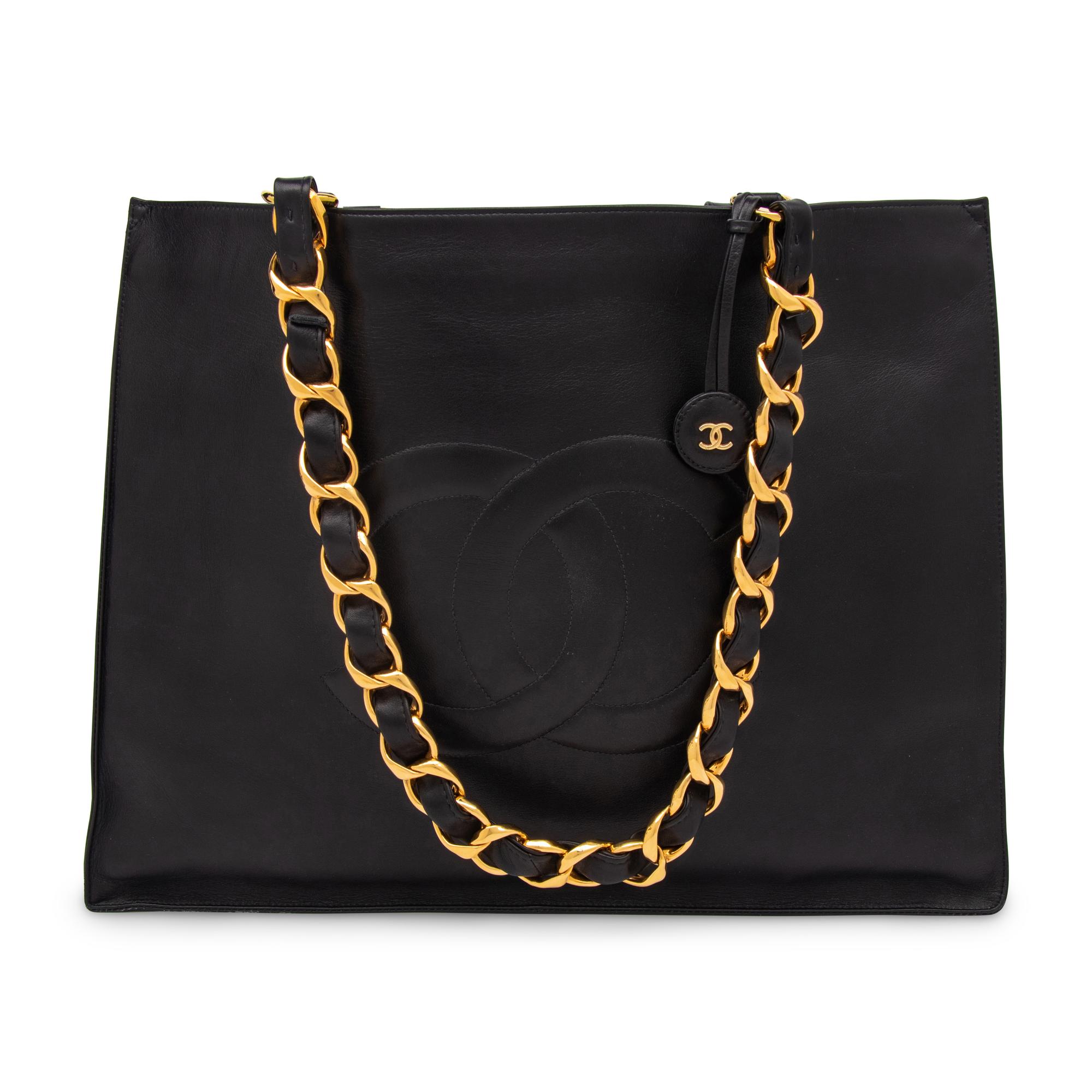 Chanel, Black Leather CC Tote
