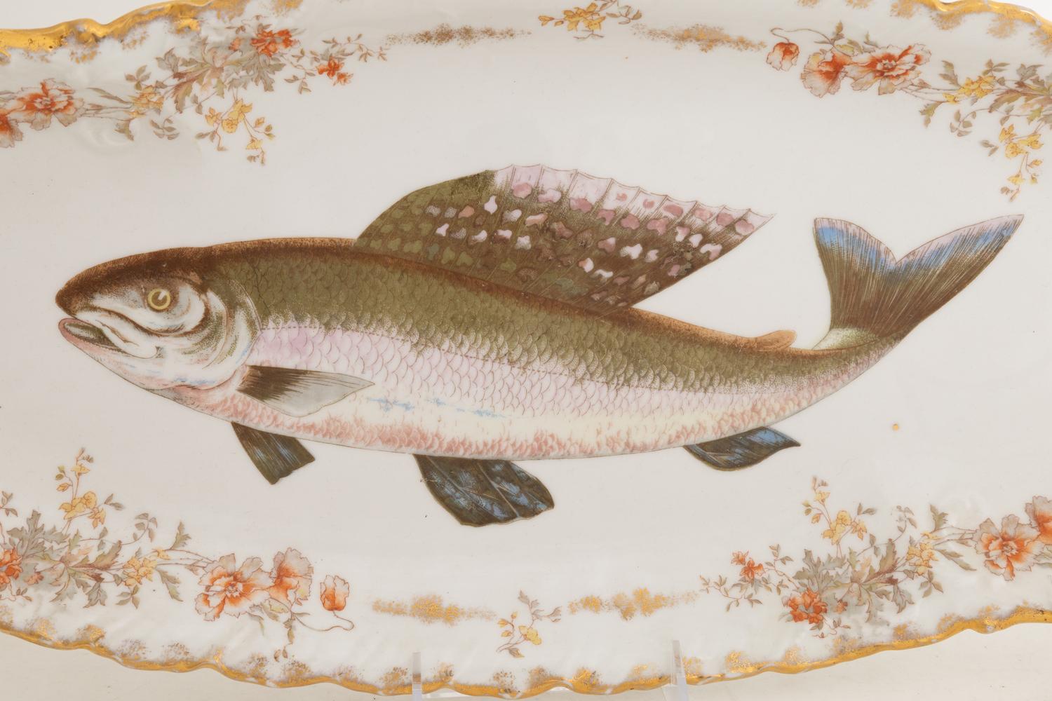 An Assembled Continental Porcelain Fish Service