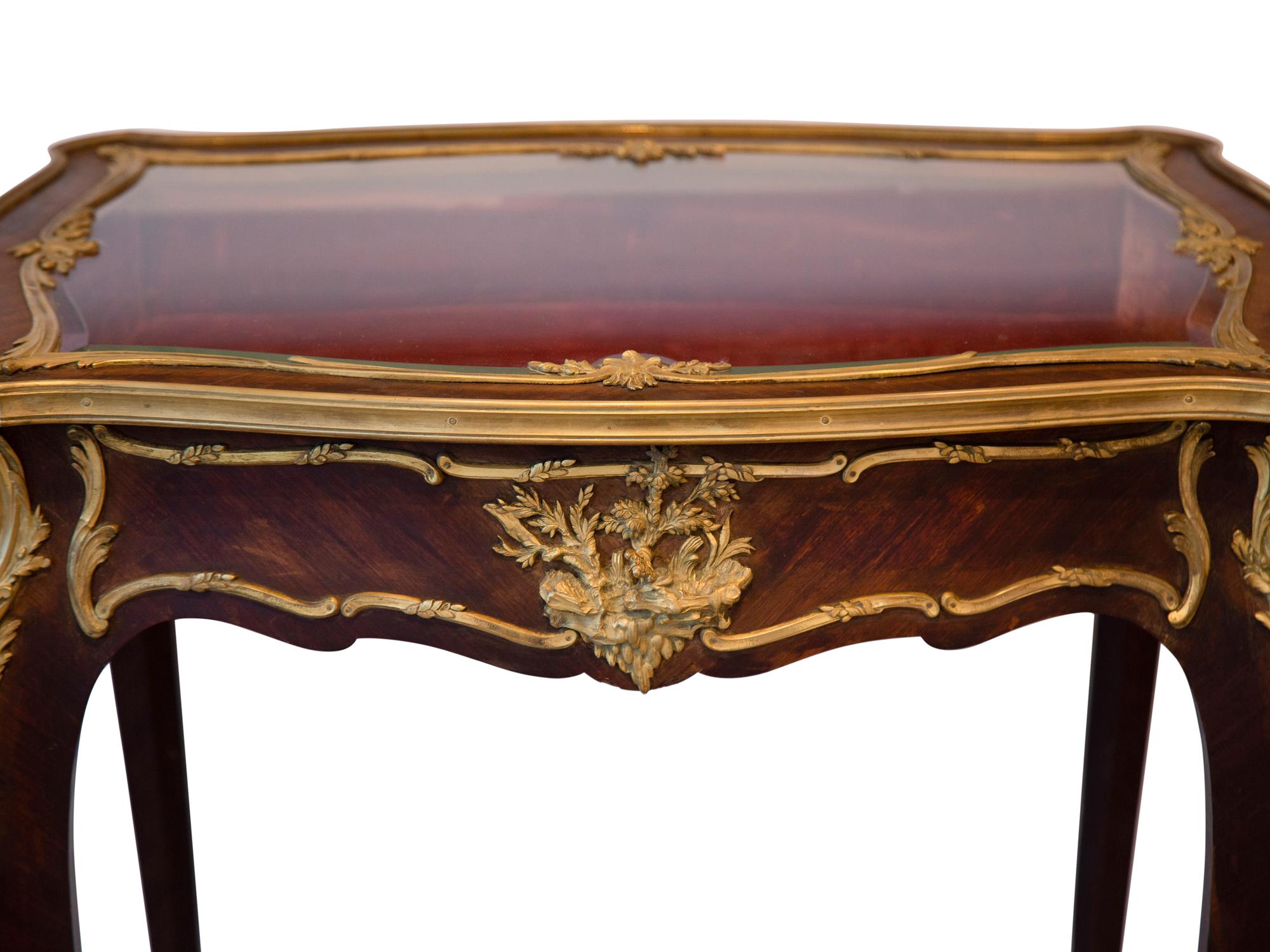 A Louis XV Style Gilt Bronze Mounted Vitrine Table