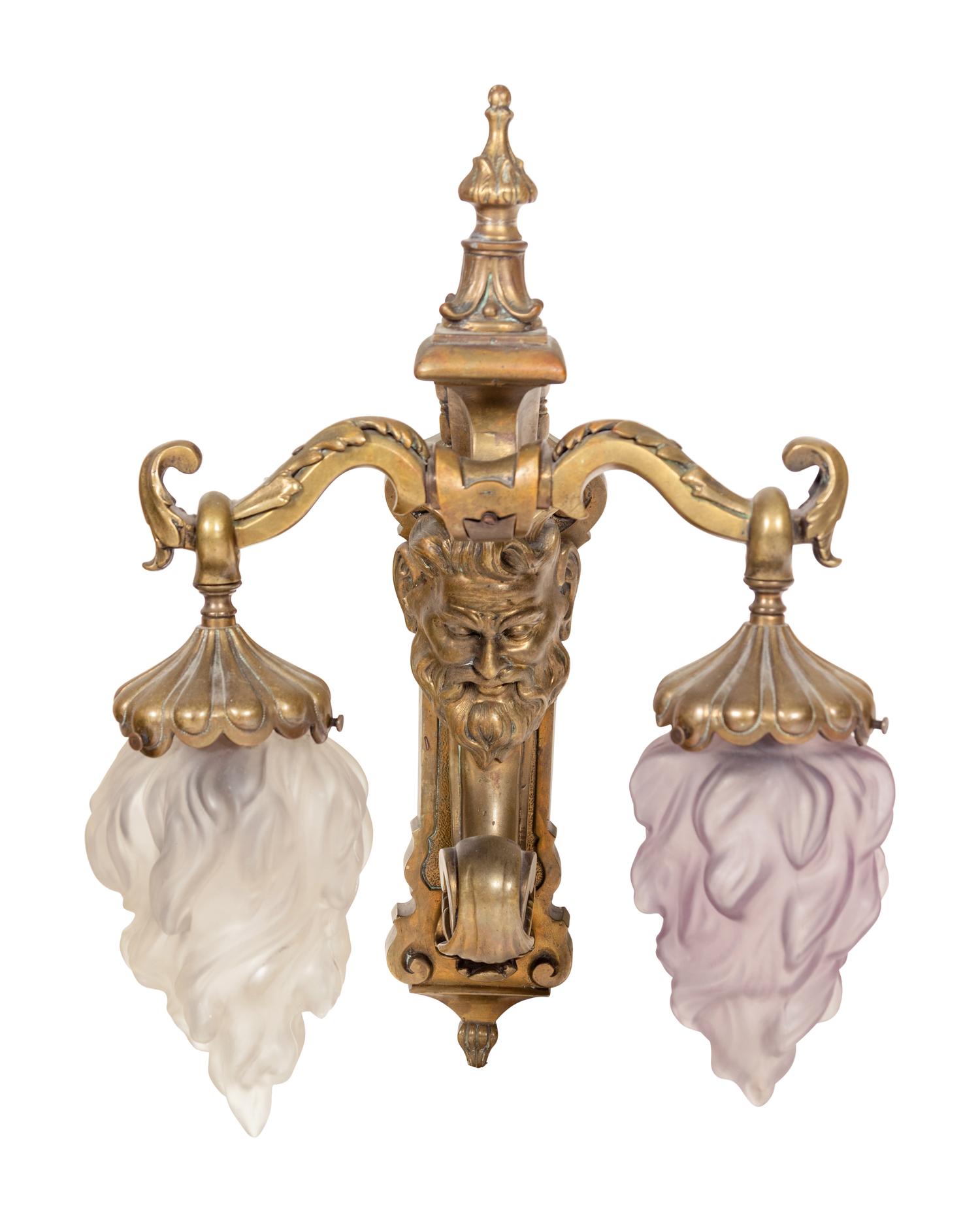 A Neoclassical Bronze Two-Light Sconce